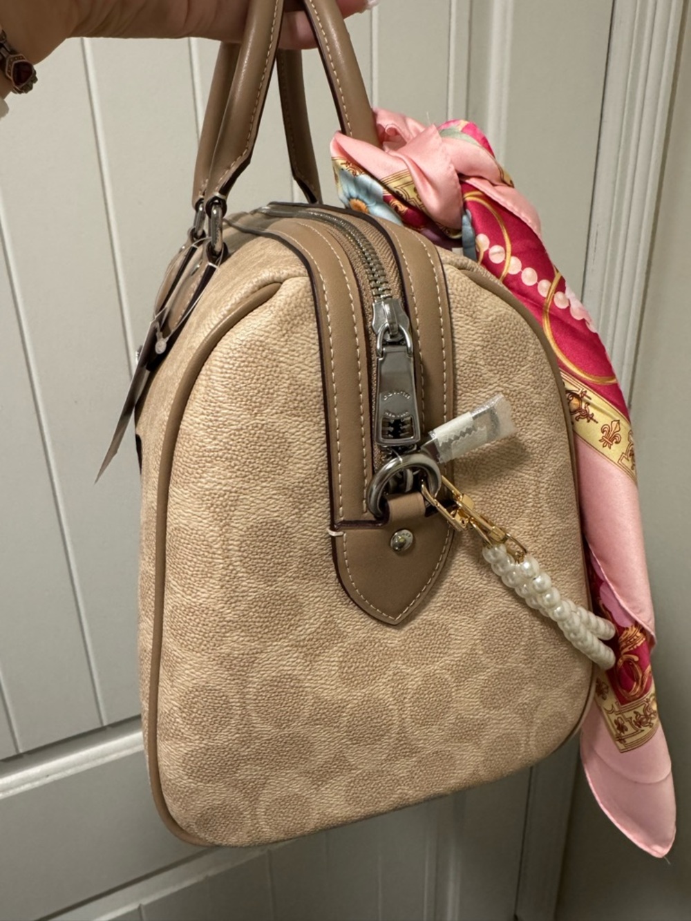 NWT Coach Large Rowan Signature Print Taupe - Picture 4 of 7